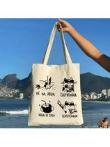 Kit C/10 un Atacado EcoBag 100% algodão Estampa Vivant Cat