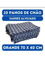 Kit C/ 10 Un-Pano De Chão Grande Xadrez 70x40cm - Saco Duplo Ev Kit C/ 10 Un-Pano De Chão Grande Xadrez 70x40cm - Saco Duplo Ev