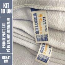 Kit C/ 10 Un Pano De Prato Copa Tati Têxtil H. Carvalho Pé De Galinha Branco Liso Kit C/ 10 Un Pano De Prato Copa Tati Têxtil H. Carvalho Pé De Galinha Branco Liso