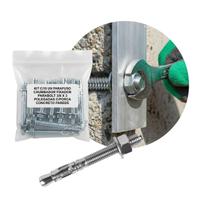 Kit C/10 Un Parafuso Chumbador Fixador Parabolt 3/8 X 3 Polegadas C/porca Concreto Parede