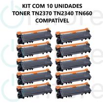 Kit C/10 Un Toner Tn2370 Tn2340 Compatível L2320D HL2300D L2520 2360DW 2740Dw CPL2520DW L-2520DW - PREMIUM