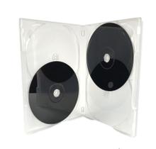 Kit c/10 unidades- estojo / box dvd scanavo quadruplo transparente
