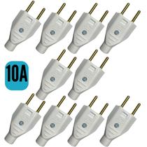 Kit C/10 Unidades Plug Macho 2P 10A ou 20A