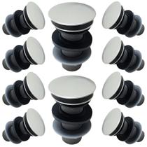 Kit C/ 10 Válvula Ralo Click 7/8 ABS P/ Pia e Cuba Cromado