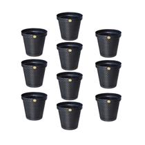 Kit c/ 10 vaso redondo rattan preto 36lt anti dengue Kit c/ 10 vaso redondo rattan preto 36lt anti dengue