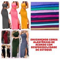 KIT C/10 Vestido Canelado Longo com Fenda KIT C/10 Vestido Canelado Longo com Fenda