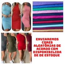 Kit c/10 Vestidos Gola Alta Canelado Kit c/10 Vestidos Gola Alta Canelado