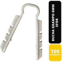 Kit c/100 bucha grampo 6mm sfor Kit c/100 bucha grampo 6mm sfor