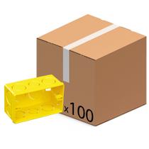 Kit c/ 100 Caixa de Luz 4x2 Embutir Amarela Kit c/ 100 Caixa de Luz 4x2 Embutir Amarela