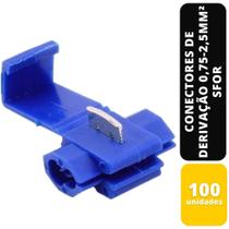 Kit c/100 conectores de derivação azul 0,75-2,5mm² sfor - SFORPLAST