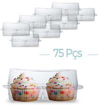 Kit C/100 Embalagem Descartável Delivery Cupcakes 18x10x7cm