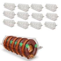 Kit C/100 Embalagem Descartável Delivery Para Donuts 10x25cm Kit C/100 Embalagem Descartável Delivery Para Donuts 10x25cm