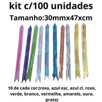 Kit C/100 Laço Pronto Fácil Organza Sortido 30mmx47 Kit C/100 Laço Pronto Fácil Organza Sortido 30mmx47