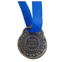 Kit C/100 Medalhas de Ouro Prata ou Bronze Honra ao Mérito C/Fita Azul 40mm