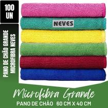Kit C/ 100 - Pano De Microfibra Gigante - 60 X 40cm - Neves - Multiuso - Limpeza Geral - Multicores Kit C/ 100 - Pano De Microfibra Gigante - 60 X 40cm - Neves - Multiuso - Limpeza Geral - Multicores