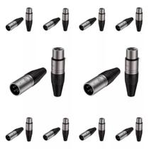 Kit c/100 pares de plug conector xlr canon, macho+femea Kit c/100 pares de plug conector xlr canon, macho+femea