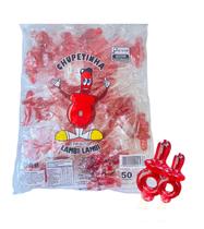 Kit c/ 100 Pirulitos De Chupetinha Chupeta Vermelho Doce