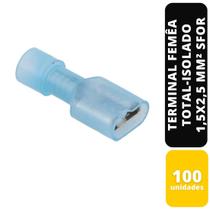 Kit C/100 Terminal Femea Total-Isolado Nyl 1,5x2,5 mm² Sfor