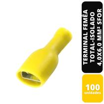 Kit C/100 Terminal Femea Total-Isolado PVC 4,0x6,0 mm² Sfor