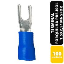 Kit C/100 Terminal Forquilha Pre-Isol Az 1,5x2,5 mm² M6 Sfor