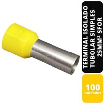 Kit c/100 terminal isolado tubolar simples am 25mm² sfor