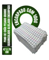 Kit C/ 100un Pano De Chão Xadrez Quadriculado Encorpado Grande - Neves - Pesado 100g 47x70cm