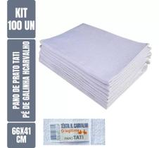 Kit C/ 100Un - Pano De Prato Tati Têxtil H. Carvalho Pé De Galinha - Legítimo - 66cm X 41cm - Bainha