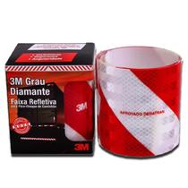 Kit c/ 10PC Faixa Refletiva Para-Choque Caminhão 10cm X 1mt Direita - 3m