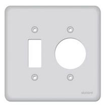 Kit c/ 10PC Placa 4x4 1 Tomada Redonda + 1 Tecla 13pl51 - Perlex