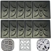 Kit c 10un Molde Flor Combosé Parede Elemento Vazado 39x39x7 Forma Plastica Bloco Aberto Concreto