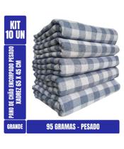 Kit C/ 10un Pano De Chão Encorpado Xadrez Grande - Neves - Pesado 95g 45x65cm