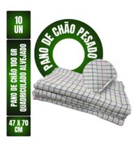 Kit C/ 10un Pano De Chão Xadrez Quadriculado Encorpado Grande - Neves - Pesado 100g 47x70cm