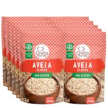 Kit c/ 10und Aveia em Flocos Sem Glúten Q-VITA 200g Kit c/ 10und Aveia em Flocos Sem Glúten Q-VITA 200g
