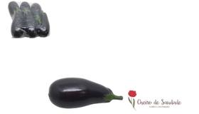 Kit C/12 Berinjela De Plastico Artificial Realista