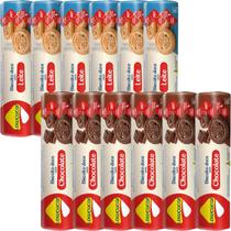 Kit c/12 Biscoito Chocolate e Leite Zero Açúcar LOWCÚCAR 95g