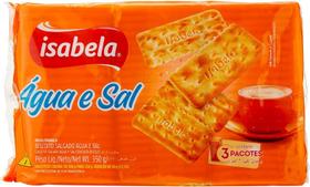 Kit c/ 12 Biscoito Isabela Agua e Sal 350g