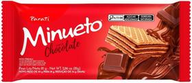 Kit c/ 12 Biscoito Wafer Parati Minueto sabor Chocolate