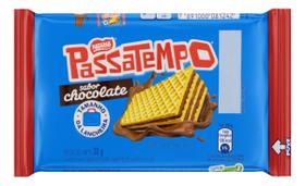 Kit c/ 12 Biscoito Wafer Recheio Chocolate Passatempo 20g