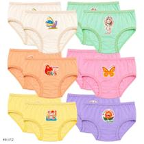 Kit c/12 Calcinha Infantil Transfer Geofan