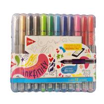 Kit C/ 12 Canetas Gel Escrita Média e Fina Inkfinity Tris