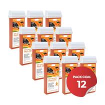 Kit c/12 Ceras Depilatória Refil Roll On Depilflax Mamão 100g Kit c/12 Ceras Depilatória Refil Roll On Depilflax Mamão 100g