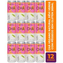Kit c/ 12 Chá Vegano Natural DÊVI Verde com Pêssego Gaseificado 269ml Kit c/ 12 Chá Vegano Natural DÊVI Verde com Pêssego Gaseificado 269ml