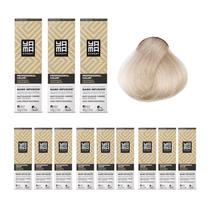 Kit C/12 Colorações Prof Color Nano Infusion 12.89 Louro Ex Claro Pérola Yamá