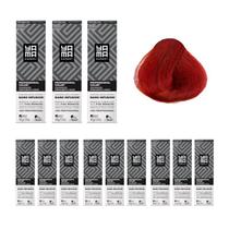 Kit C/12 Colorações Prof Color Nano Infusion 8.66 Louro Claro Vermelho Yamá