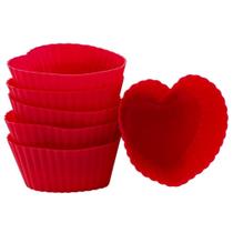 Kit C/12 Coração Forminhas De Silicone P/ Mini Bolos Cupcake Muffin