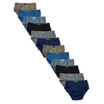 Kit c/ 12 Cuecas Slip Masculinas em Algodão Doka Kit c/ 12 Cuecas Slip Masculinas em Algodão Doka