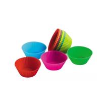 Kit C/ 12 Forminhas De Silicone P/ Mini Bolos Cupcake Muffin - Loja Coisaria