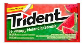 Kit c/ 12 Goma De Mascar Chiclete Sabor Melancia Trident 8g