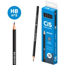 Kit c/ 12 Lápis de Escrever Redondo HB nº2 Plastic Cis