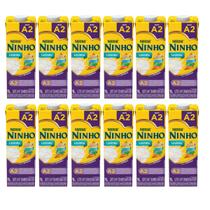 Kit C/12 Leite Ninho Semidesnatado A2 1L